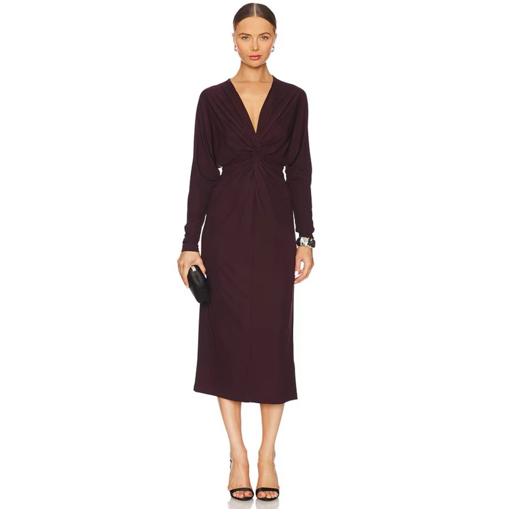 Anine Bing Mathilde Dress in Bordeaux Color (Large)